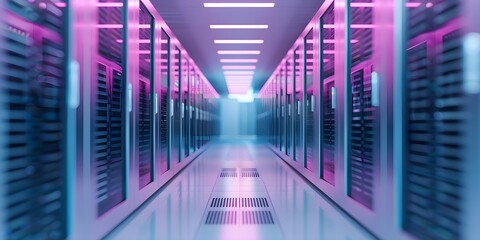Fototapeta premium Optimizing Efficiency Businesses Boost Performance Through Cloud Data Migration. Concept Cloud Migration, Efficiency Improvement, Business Performance, Data Optimization