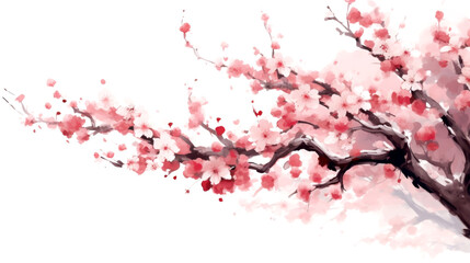 Naklejka premium sakura flowers on white background