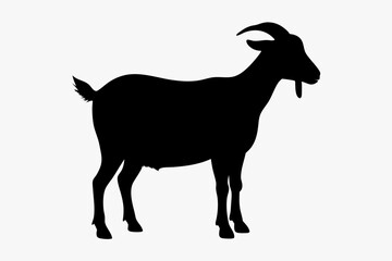 silhouette of a goat , goat vector illustration, goat silhouette, animal silhouette isolated vector Illustration, png, Funny cute goat, Jumping cartoon Pats