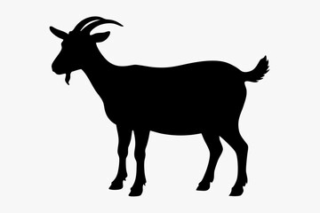 silhouette of a goat , goat vector illustration, goat silhouette, animal silhouette isolated vector Illustration, png, Funny cute goat, Jumping cartoon Pats