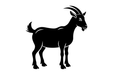 silhouette of a goat , goat vector illustration, goat silhouette, animal silhouette isolated vector Illustration, png, Funny cute goat, Jumping cartoon Pats