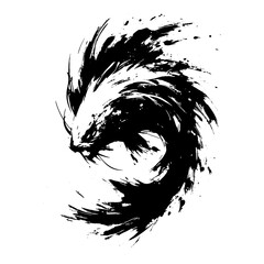 koi  in illustration in brush stroke painting