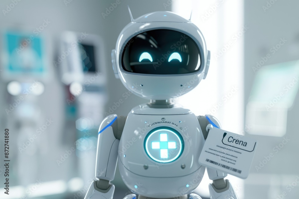 Poster a hightech robot is demonstrating a security shield in a futuristic digital setting, captured in a c