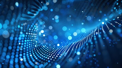 Blue Abstract Dotted Wave Background