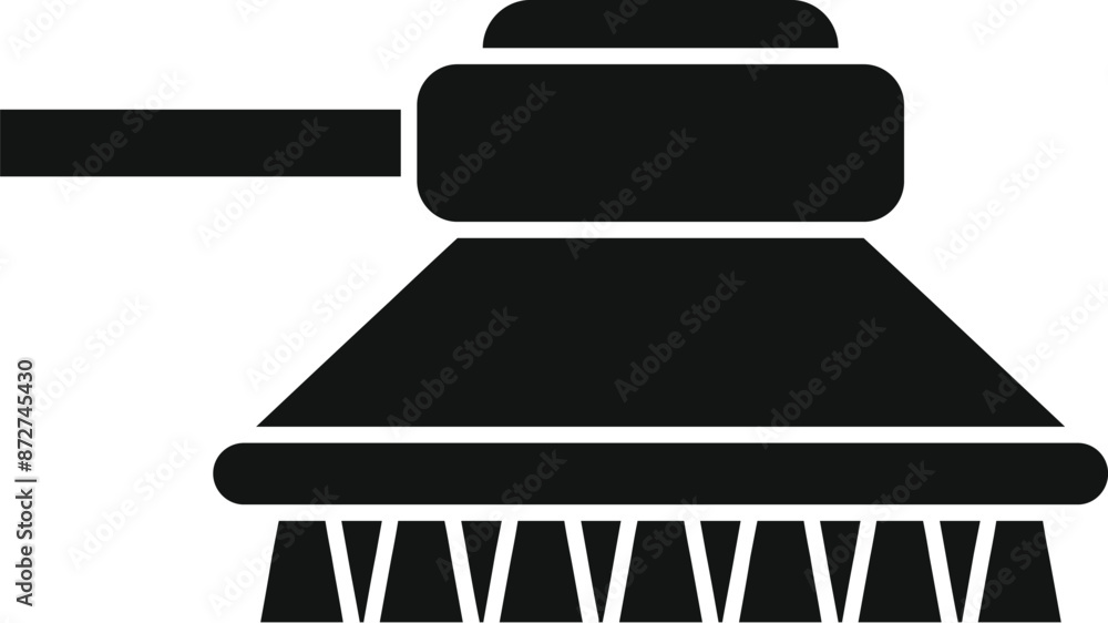 Poster cleaning brush scrubbing surface icon in simple style isolated on white background