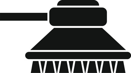 Cleaning brush scrubbing surface icon in simple style isolated on white background