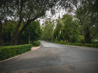 Beautiful scenery of the lake on a rainy day, Changchun, China