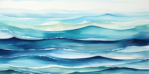 Obraz premium Abstract blue azure turquoise watercolor background