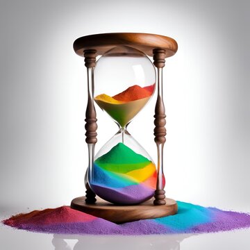 Clessidra con sabbia color arcobaleno