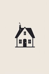 cute little house logo, simple 
