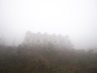 Abandoned Building on The Day of The Fog