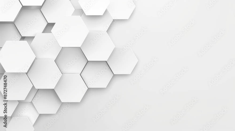 Poster abstract hexagon pattern on a white background with honeycomb design, light, shadow. vector art.