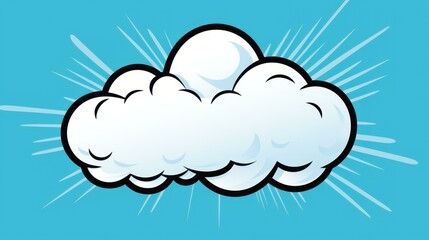 Fun and colorful Pop Art Cloud Bubble for creative projects.