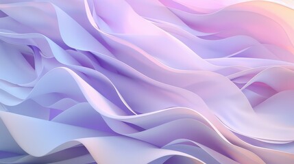 Obraz premium Elegant 3D render featuring abstract shapes and white glass swirl on a purple gradient background.