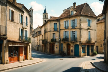 Fototapeta premium Charming cobblestone street in a European town
