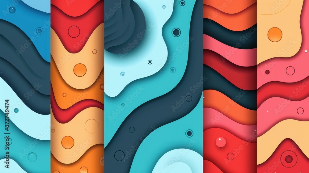 Poster abstract vector set of new wave headers for modern designs.