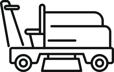 Line icon of a street sweeper cleaning machine using modern technology