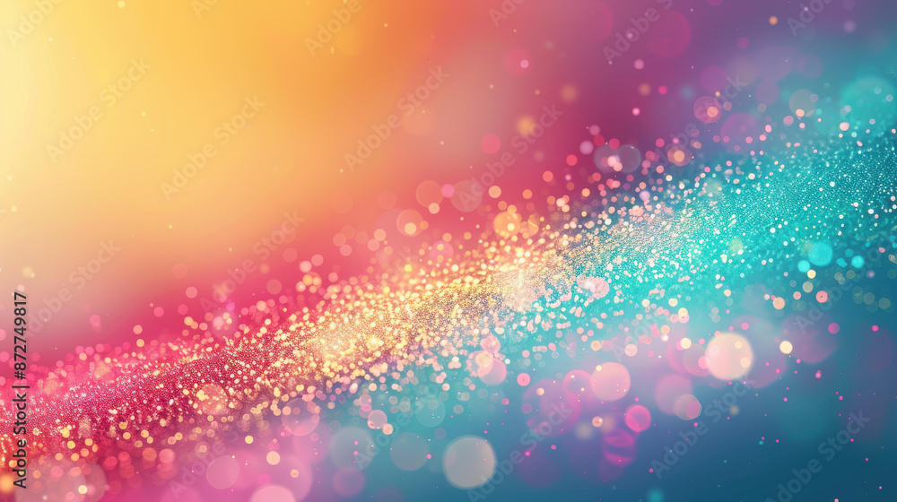 Aufkleber vibrant rainbow colors in a blur bokeh background. perfect for adding a touch of color to your proje