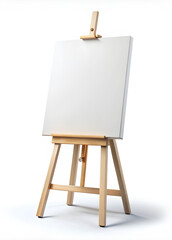 Easel with blank on white background