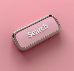 Minimalist web search button with pink background for modern UI design
