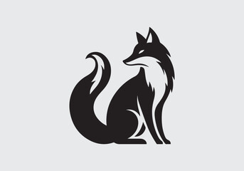 Fox logo vector silhouette illustration.