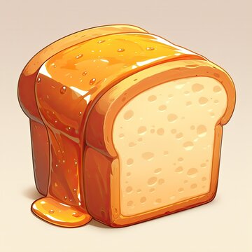 recommend clip art: loaf of bread, vector illustration for mobile game, cute style, simple design, bright background, high resolution, sharp focus