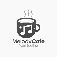 Melody Cafe Logo Vector Template Design. Good for Business, Start up, Agency, and Organization