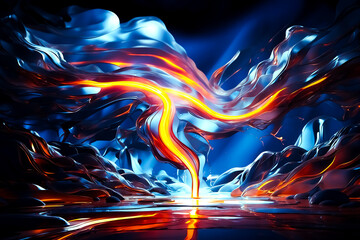 Obraz premium Abstract Liquid Flowing with Vibrant Colors