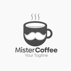 Mister Coffee Logo Vector Template Design. Good for Business, Start up, Agency, and Organization