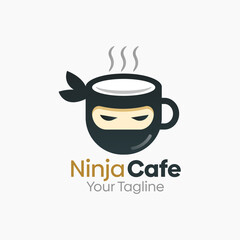 Ninja Cafe Logo Vector Template Design. Good for Business, Start up, Agency, and Organization