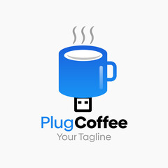 Plug Coffee Logo Vector Template Design. Good for Business, Start up, Agency, and Organization