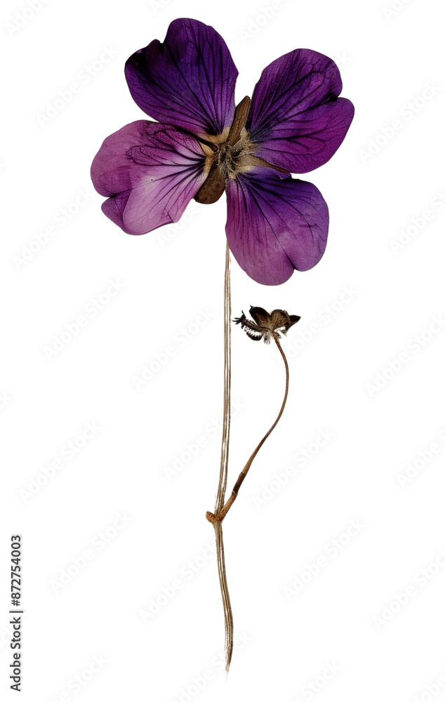 Wall mural png real pressed a purple flower purple blossom petal.