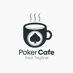 Poker Cafe Logo Vector Template Design. Good for Business, Start up, Agency, and Organization