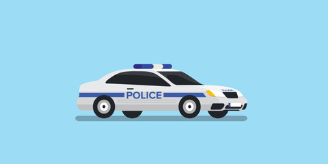 Sedan Police Vehicle Flat Vector © ARVwerks