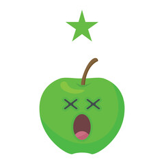 Customer experience vector icon. Icon with apple and 1 rating star. Icon for restaurants and meals