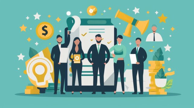 Modern Corporate Perks and Employee Benefits Flat Design Illustration for Business Concepts