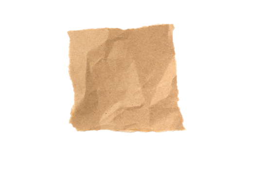 A torn piece of craft paper isolated on a white background. Perfect for eco-friendly designs and art projects