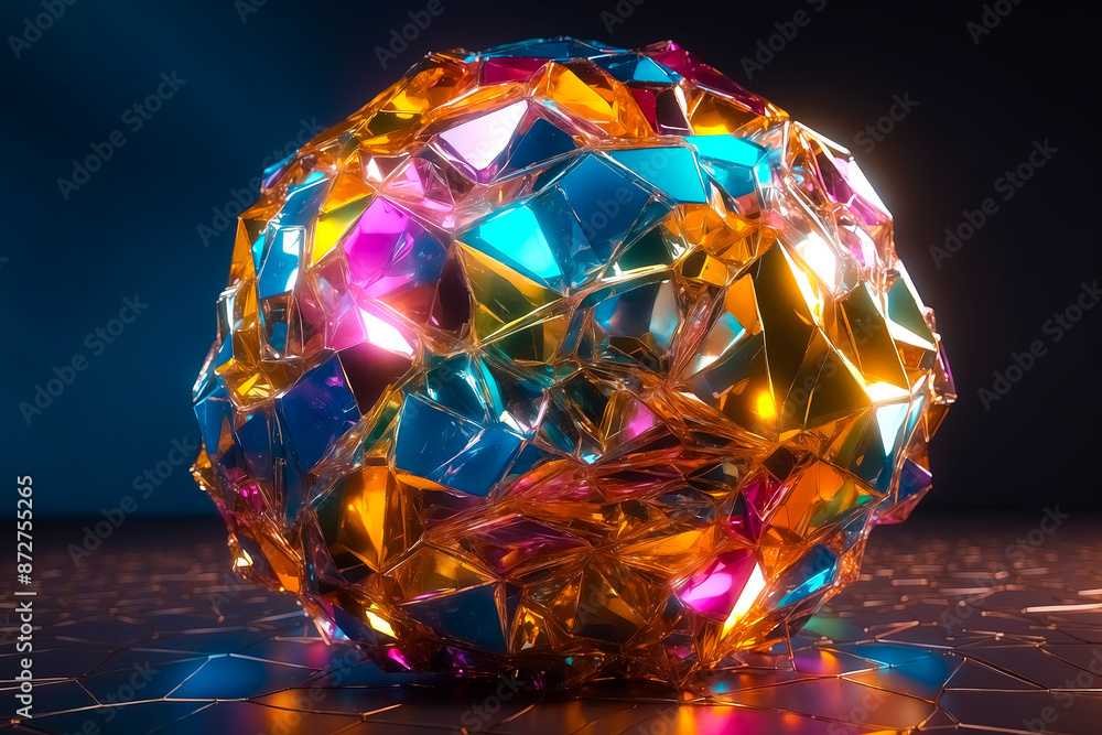 Poster abstract shiny 3d geometric object