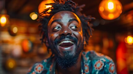 Charismatic Comedian Performing Energetic Stand-Up Comedy on Lively Stage