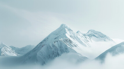 Obraz premium Snowy mountain peak in mist