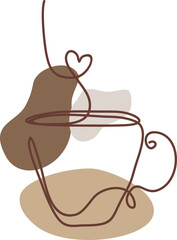 Abstract Blob Line Coffee