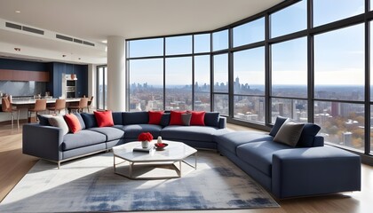 Photo interior modern design room 3D illustration