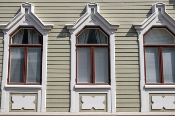 old wooden house exterior detail, Oulu Finland