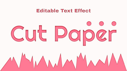 Editable text effect paper cut style