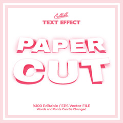 Editable text effect paper cut style