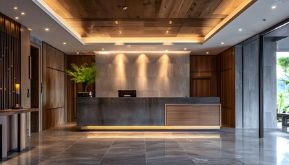 modern resort reception interior design