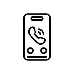 Black line icon for call 