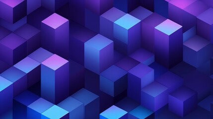 Abstract Purple And Blue Cube Pattern, neon