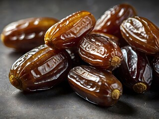 dates close up. date palm background. Date palm on a traditional craftsman market.Horizontal image.