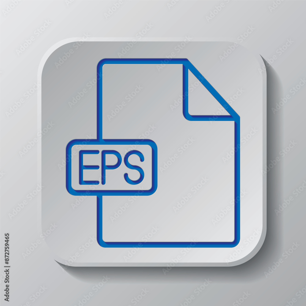 Poster eps file simple icon vector. flat design. paper cut design. cutted blue symbol with shadow. gray bad